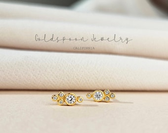 Crystal Stud Earrings - Beaded Earrings - Tiny Stud Earrings - Gold Earrings - Boho Stud Earrings - Gold Studs - ALLISON EARRINGS