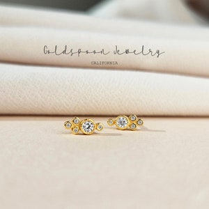 Crystal Stud Earrings - Beaded Earrings - Tiny Stud Earrings - Gold Earrings - Boho Stud Earrings - Gold Studs - ALLISON EARRINGS