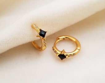 Fashion Hoops Hoop Earrings Round Black Onyx Mothers Day Gifts Jewelry Ct 4.86 Fashion Hoops Hoop Earrings Round Black Onyx Mothers Day Gifts Jewelry Ct 4.86