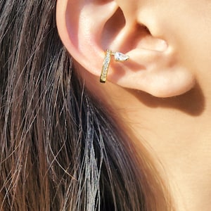 Oormanchet zonder piercing, manchetknopen, schelpoorbellen, gouden oormanchet, nep-helixoorbellen, sierlijke oormanchet, RENEE EAR MANCHETTEN
