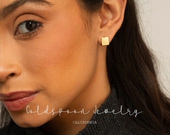 Square Earrings - Square Hoop Earrings - Gold Huggie Earrings - Chunky Earrings - Geometric Earrings - Thick Hoop Earrings -MIRACLE EARRINGS