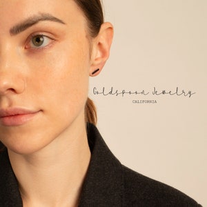 Bar Earrings - Rectangle Earrings - Everyday Earrings - Black Stud Earrings - Cartilage Studs - Tragus Studs - Black Studs - JOY EARRINGS