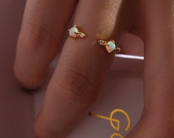 Opal Ring, Cuff Ring, Gold Ring, Thin Ring, Stacking Ring, Thin Gold Ring, Bridesmaid Gift, ROSA RING