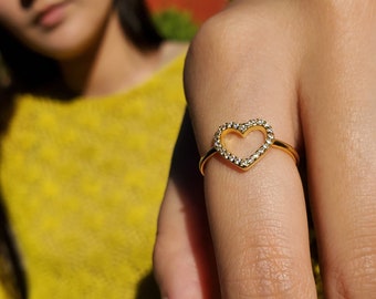 Heart Ring Love Ring Gold Ring Dainty 