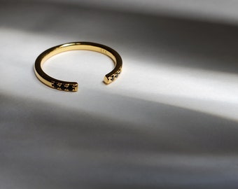 Onyx Ring, Open Ring, Gold Band Ring, Stacking Ring, Stackable Ring, Minimalist Ring, Trendy Ring, Minimal Gold Ring, Gold Ring, GRACE RING