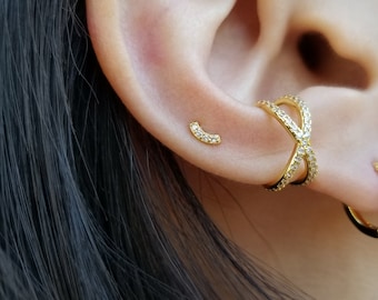 Bar Stud Earrings, Tiny Stud Earrings, Gold Stud Earrings, Small Stud Earrings, Tragus earrings, helix earrings, Tiny Studs, FAY EARRINGS