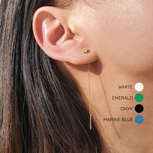 Threader Earrings - Chain Drop Earrings - Chain linear Earrings - Chain Earrings - Minimal Earrings - Linear Drop Earrings - PAMELA EARRINGS