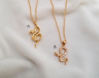 Gold Filled Necklace, Snake Pendant Necklace, Trendy Necklace, Gold Pendant Necklace, Minimalist Necklace, Dainty Necklace,ELLIANNA NECKLACE
