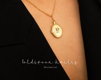 Collier médaillon photo - Collier initial - collier d'aspect vintage - Collier délicat - Cadeau pour elle - Collier minimaliste - COLLIER ASTRID