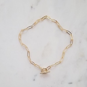 Gold Chain Necklace, Chain Choker, Toggle Necklace, Toggle Choker, Contemporary Jewelry, Stackable Necklace, YESICA NECKLACE