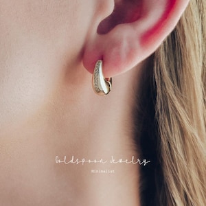 Chunky huggie hoops - Wedding earrings - Edgy earrings - Dome huggie earrings - Bold earrings - Everyday earrings - GREER EARRINGS