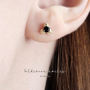 Onyx Earrings - Everyday Earrings - Tiny Stud Earrings - Conch Stud - Edgy Earrings - Minimalist Earrings - Small Stud - SYBIL EARRINGS