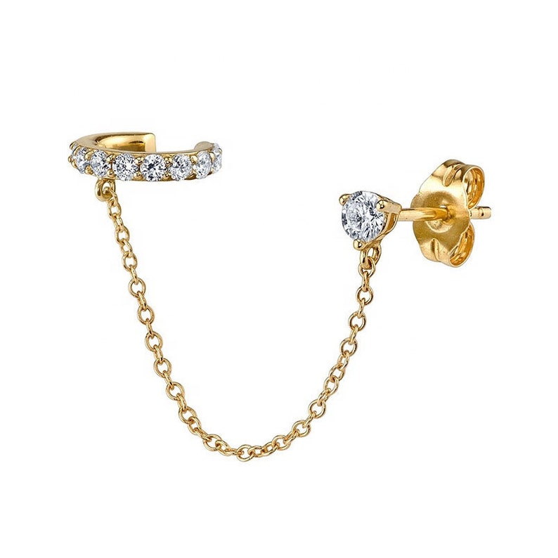 Delicate Gold Chain Cuff Earring