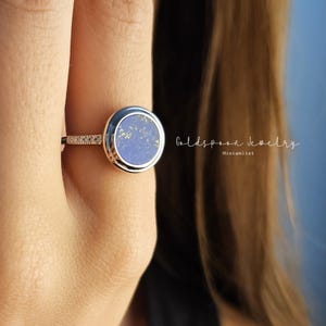 Lapis lazuli ring - Bold ring - Blue stone ring - Statement ring - Everyday ring - Bold ring - Signet ring - Gift for her - ELECTRA RING image 3