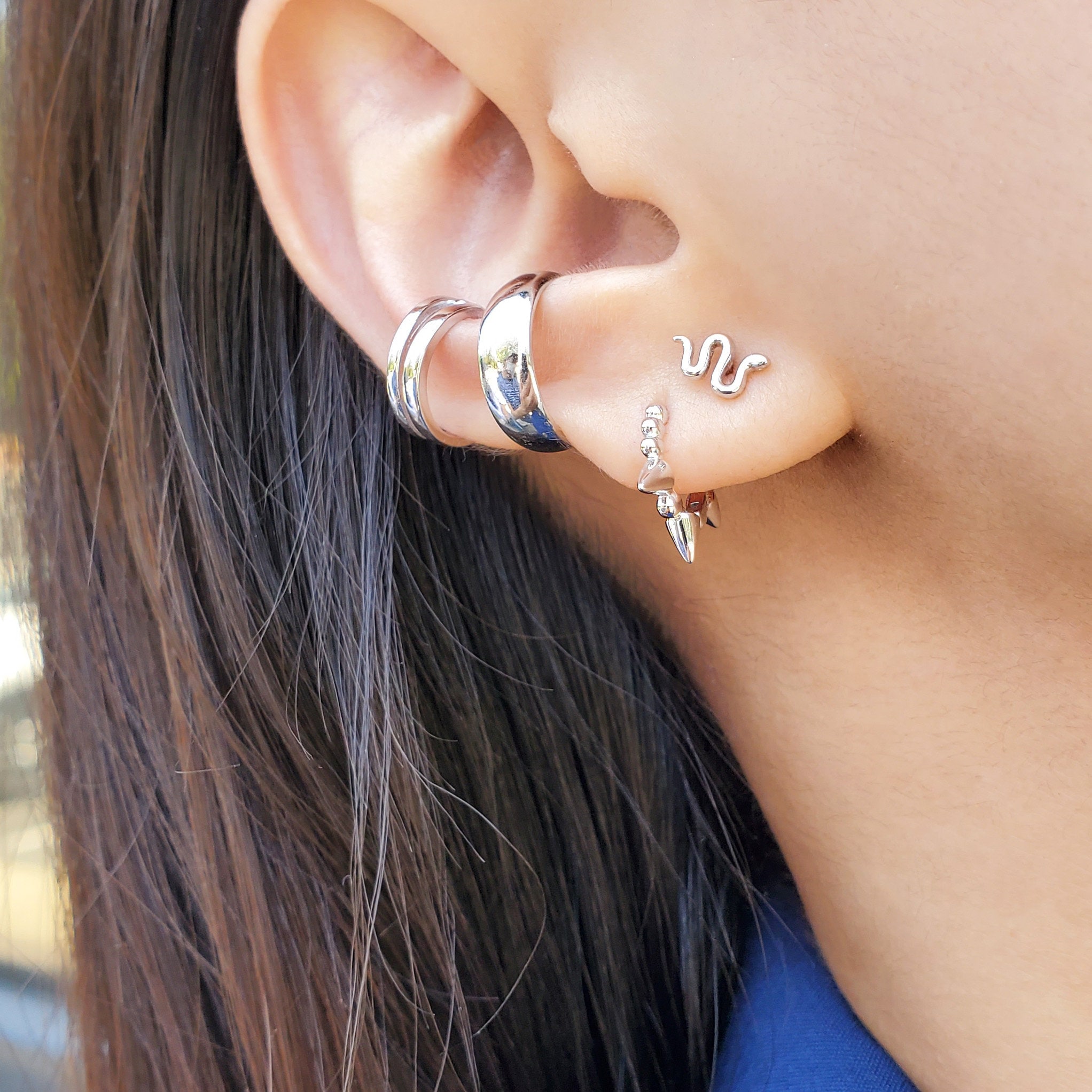 Spike Huggie Hoops - Spike Earrings - Gold Spike Hoop