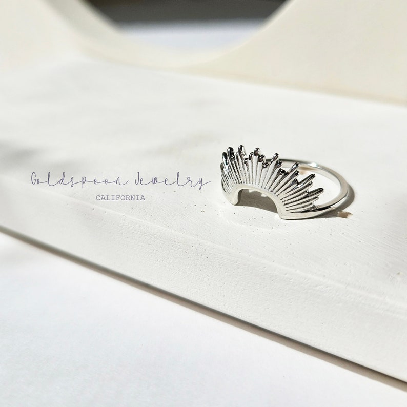 Sonnenring Ring der aufgehenden Sonne zierlicher Goldring Spike-Ring Statement-Ring trendiger Ring himmlischer Ring minimalistischer Ring ISOBEL-RING Silver