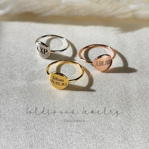 Name ring - Initial ring - Engraved ring - Letter ring - Signet ring - Thin ring - Minimalist ring - Dainty ring - AITANA RING
