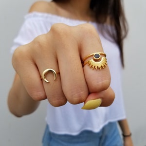 Sonnenring Ring der aufgehenden Sonne zierlicher Goldring Spike-Ring Statement-Ring trendiger Ring himmlischer Ring minimalistischer Ring ISOBEL-RING Bild 9