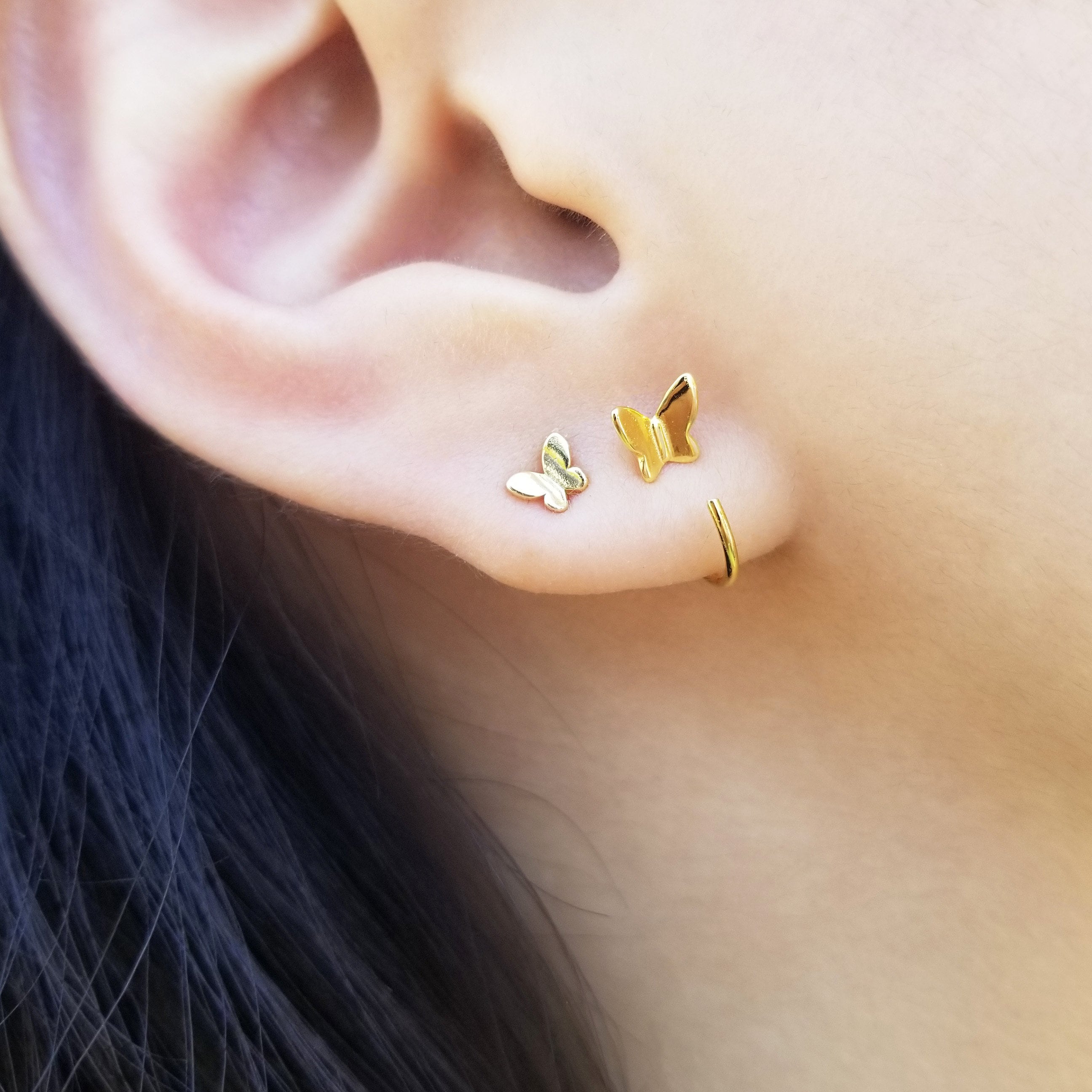 Small butterfly earrings sale gold