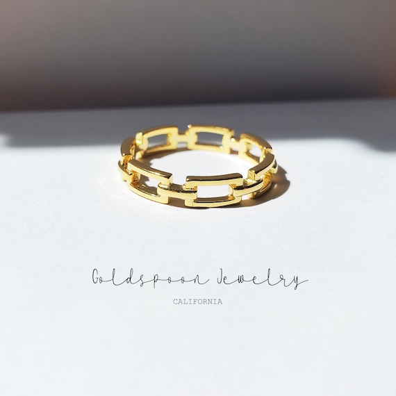 Chain Ring - Chain Link Ring - Statement Ring - Dainty Ring - Minimalist Ring - Stacking Ring - Delicate Ring - Gold Ring - SUTTON RING