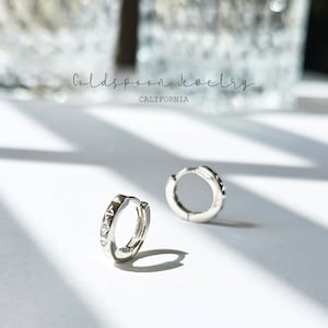 Huggie Earrings - Pyramid Earrings - Geometric Hoops - Silver Earrings - Silver Huggie Earrings - Conch Hoops - HARRIET EARRINGS