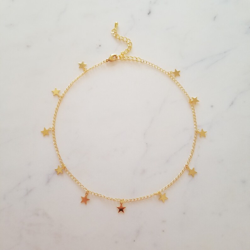 Dainty Necklace Minimal Choker Celebrity Necklace LUCILLE CHOKER Gold Chain Choker Tiny Star Necklace Minimalist Jewelry Star Choker