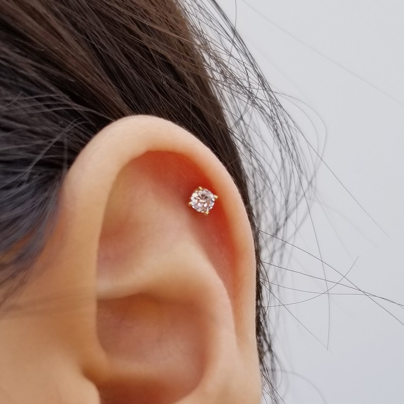 Tiny Stud Earrings, Crystal Stud Earrings, 2 mm Stud Earrings, Dainty Gold Stud Earrings, Small CZ Earrings, Minimalist Earrings,AMINA STUDS image 2