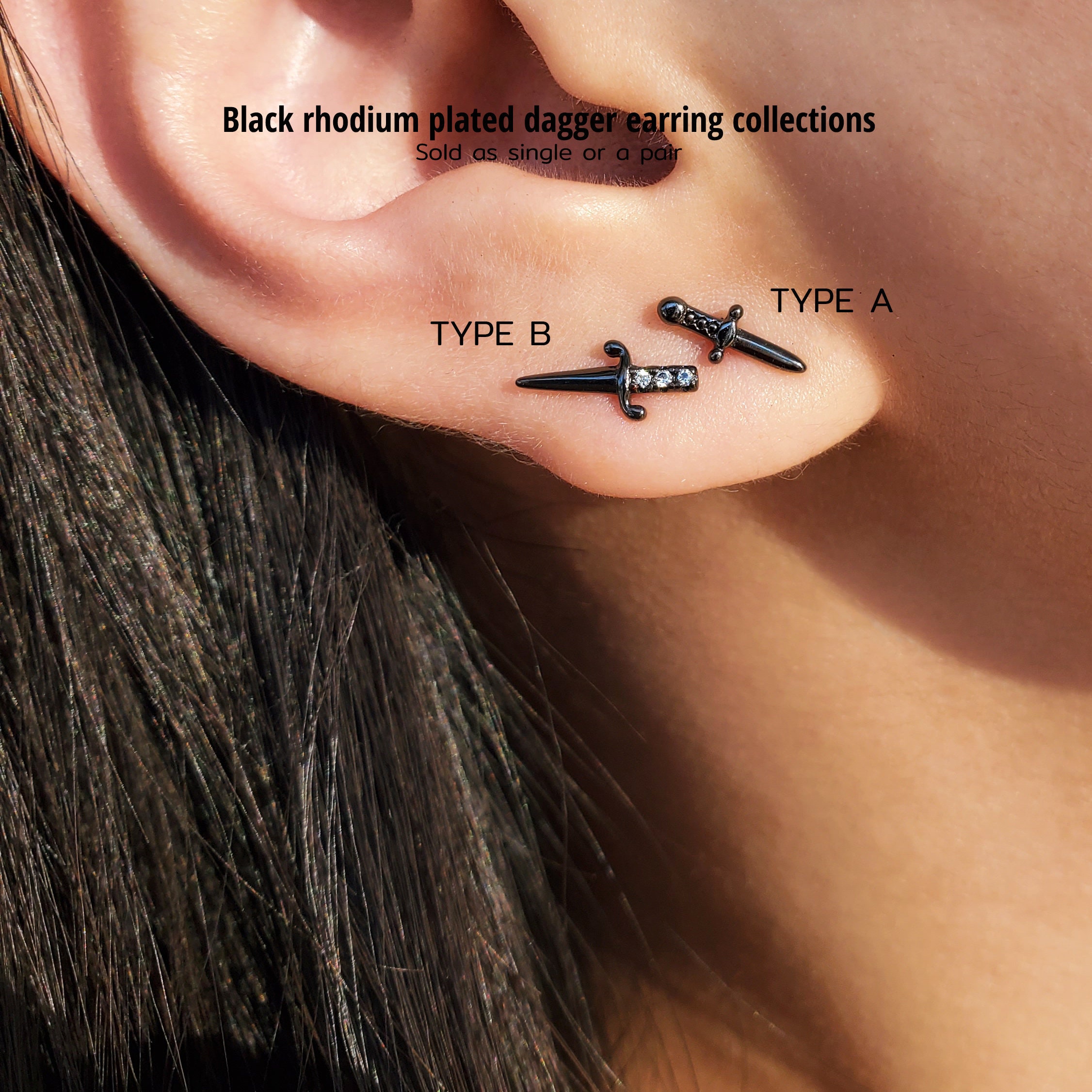 Sword Earrings, Dagger Earrings, Dagger Stud Earrings, Sword Studs