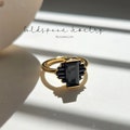 Onyx ring - Baguette ring - Black stone ring - Bar ring - Gold statement ring - Cocktail ring - Bold ring - Art deco ring - ZOYA RING