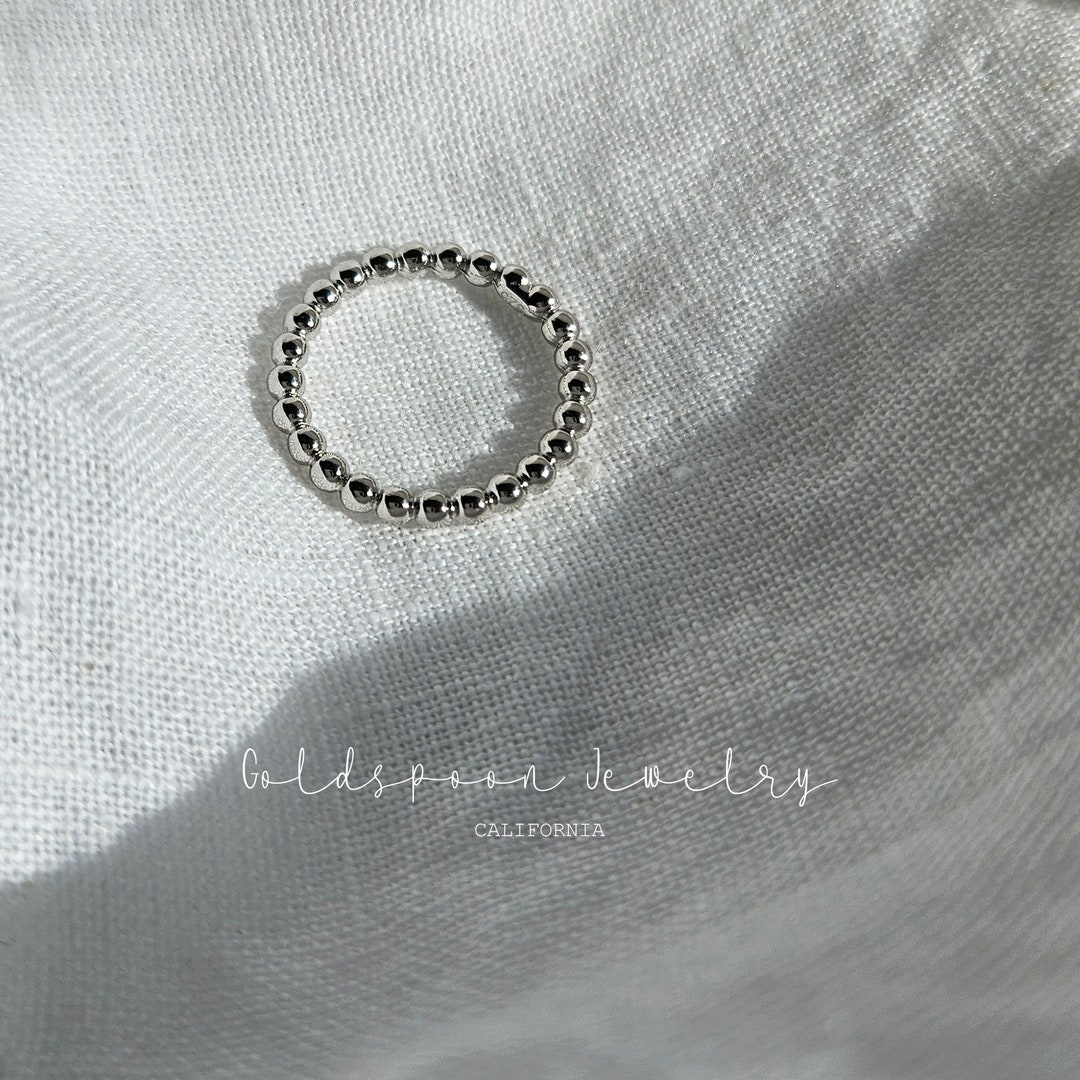 Delicate Rings Silver Beaded Ring - Silver Ring - Delicate Ring - Everyday Ring - Trendy ...