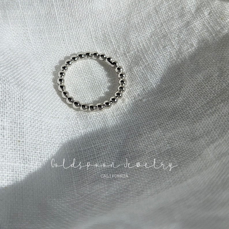 Silver Beaded Rings Beaded Ring - Silver Ring - Delicate Ring - Everyday Ring - Trendy ...