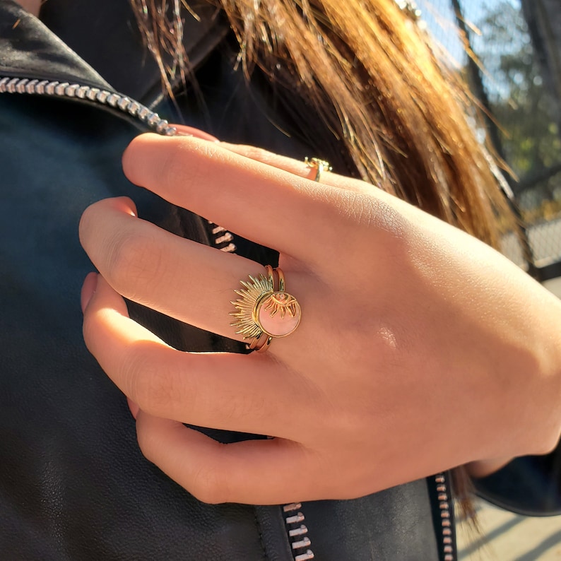 Sonnenring Ring der aufgehenden Sonne zierlicher Goldring Spike-Ring Statement-Ring trendiger Ring himmlischer Ring minimalistischer Ring ISOBEL-RING Bild 7