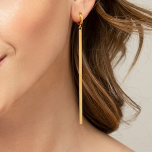 Chain Earrings - Herringbone Earrings - Cocktail Earrings - Chain Drop Earrings - Gold Huggie Hoops - Chain Hoop Earrings - BETHANY EARRINGS