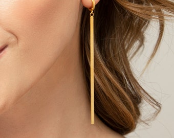 Chain Earrings - Herringbone Earrings - Cocktail Earrings - Chain Drop Earrings - Gold Huggie Hoops - Chain Hoop Earrings - BETHANY EARRINGS