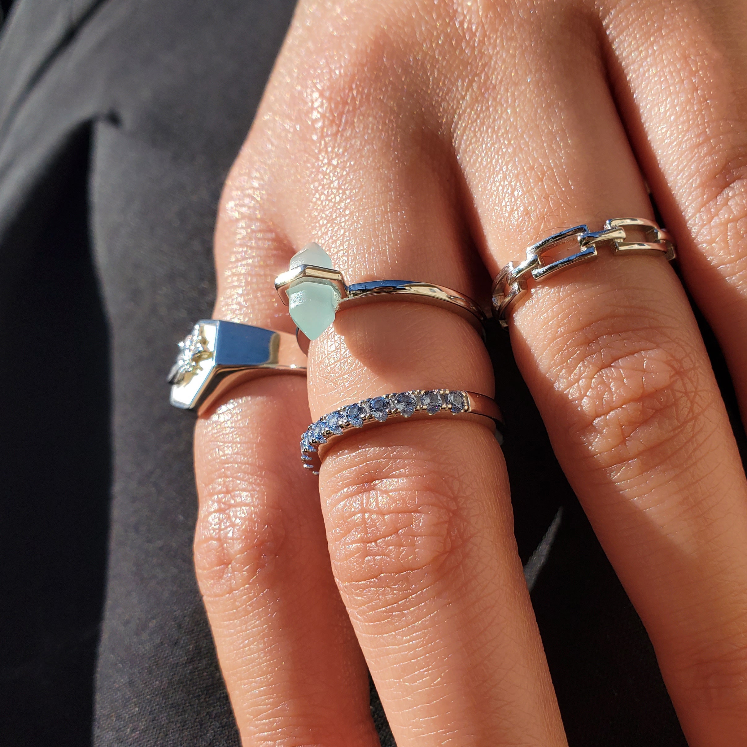 Birthstone Band Ring - Half Eternity Ring - Wedding Ring - Everyday Ring - Stacking Ring - Dainty Ring - Minimalist Ring - BREANNA RING