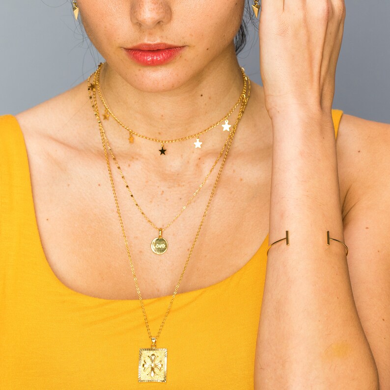 Dainty Necklace Minimal Choker Celebrity Necklace LUCILLE CHOKER Gold Chain Choker Tiny Star Necklace Minimalist Jewelry Star Choker