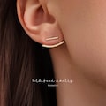 Ear Jacket - Bar Ear Jackets - Minimalist Earrings - Gold Ear Jackets - Silver Ear Jackets - Edgy Earrings -  ALICIA EAR JACKETS