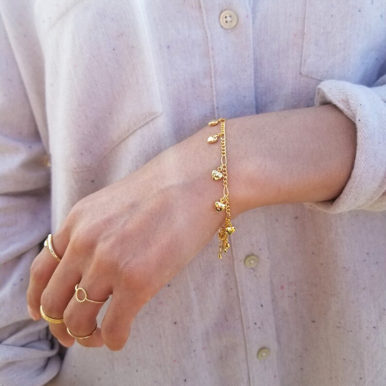 REGINA BRACELET Fashion Jewelry Dainty Bracelet Gold Bracelet Heart Bracelet Charm Bracelet Rose Gold Bracelet Minimal Jewelry
