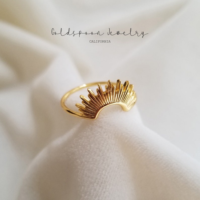 Sonnenring Ring der aufgehenden Sonne zierlicher Goldring Spike-Ring Statement-Ring trendiger Ring himmlischer Ring minimalistischer Ring ISOBEL-RING Gold