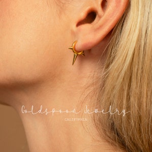 Spike Huggie Earrings - Spike Earrings - Spike Hoop Earrings - Spike Huggie Hoops - Statement Earrings - Gold Earrings - HOLLIE EARRINGS