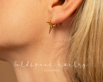 Spike Huggie Earrings - Spike Earrings - Spike Hoop Earrings - Spike Huggie Hoops - Statement Earrings - Gold Earrings - HOLLIE EARRINGS