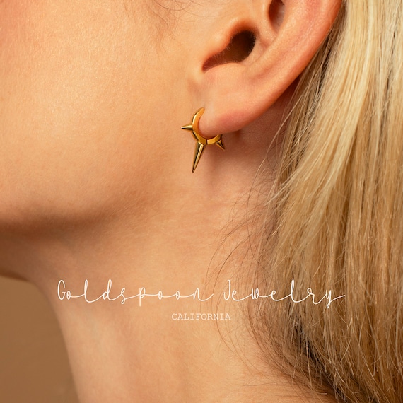 Spike huggie cheap hoop earrings