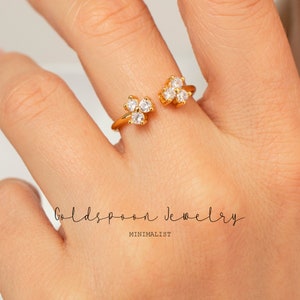 Cuff Ring - Open Ring - Triple Cz Ring - Gold Ring - Delicate Ring - Dainty Ring - Statement Ring - Everyday Ring - LILITH RING