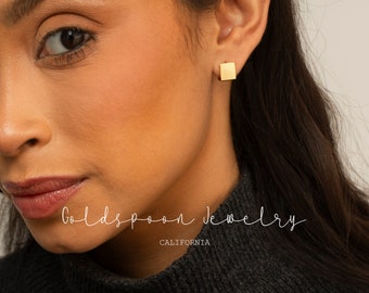 Square Earrings - Square Hoop Earrings - Gold Huggie Earrings - Chunky Earrings - Geometric Earrings - Thick Hoop Earrings -MIRACLE EARRINGS