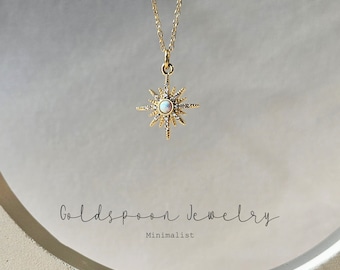 Collier opale - Collier étoile - Collier étoile opale - Collier de mariage - Collier minimaliste - Collier pendentif - Collier en or - COLLIER ELOKA