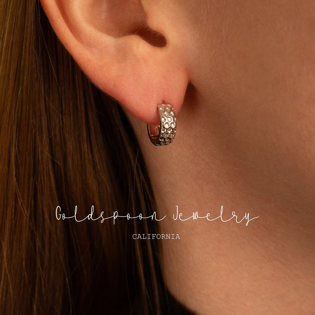 Lonnie Beaded Hoop Earrings in Silver main image 0