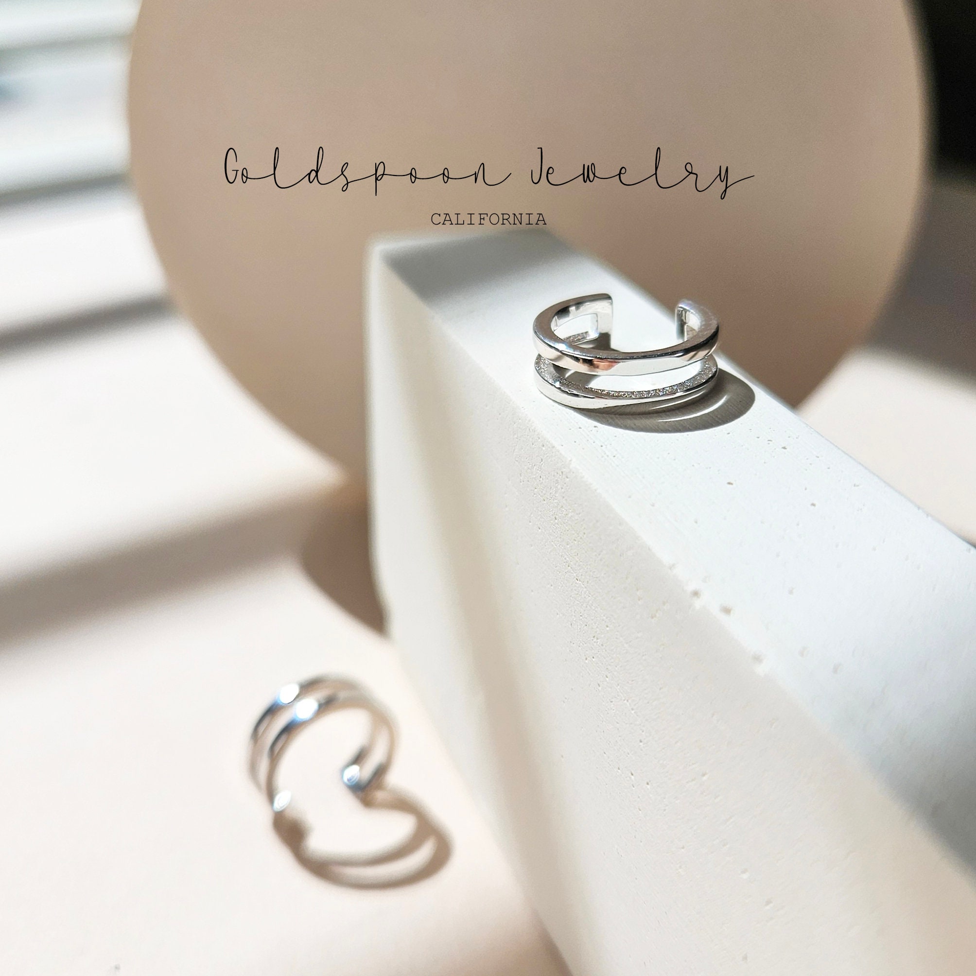 Double Band Ear Cuff - Dainty Ear Cuff - Gold Ear Cuffs - Simple 