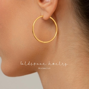 Gold Creolen - Klassische Creolen - Alltags Ohrringe - Endlose Creolen - Zierliche Ohrringe - Dünne Creolen - Große Creolen- PEYTON OHRRINGE