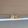 Set of 2 rings - Stacked duo rings - Dainty ring - Thin ring - Everyday ring - Gold ring - Leaves ring - Engagement ring - ADELYN RING