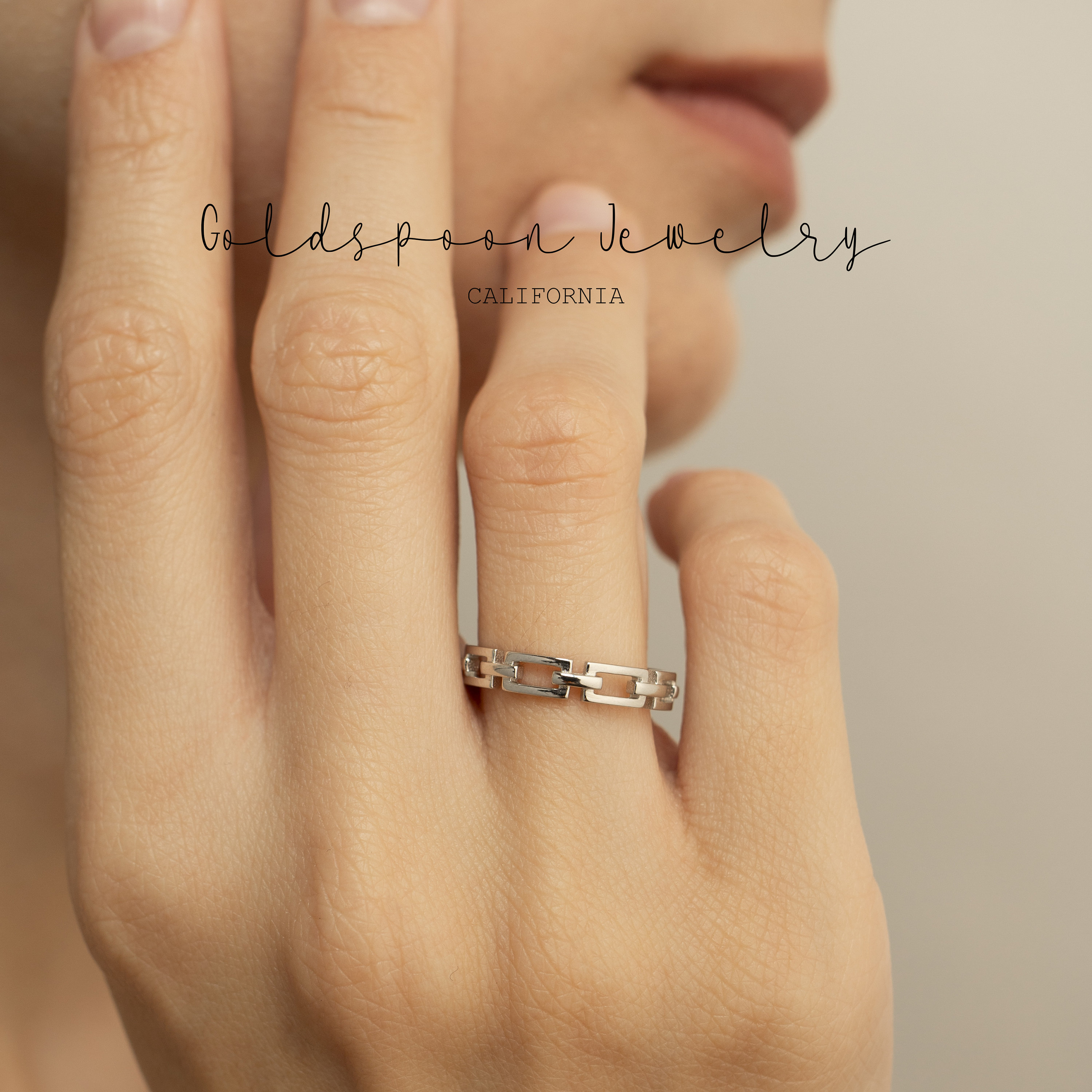 Chain Ring - Chain Link Ring - Statement Ring - Dainty Ring - Minimalist Ring - Stacking Ring - Delicate Ring - Gold Ring - SUTTON RING
